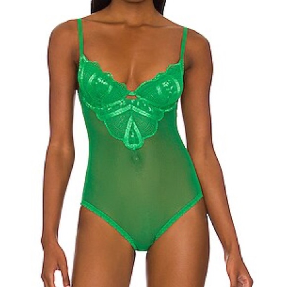 Kat the Label Zephyr Bodysuit in Bottle Green